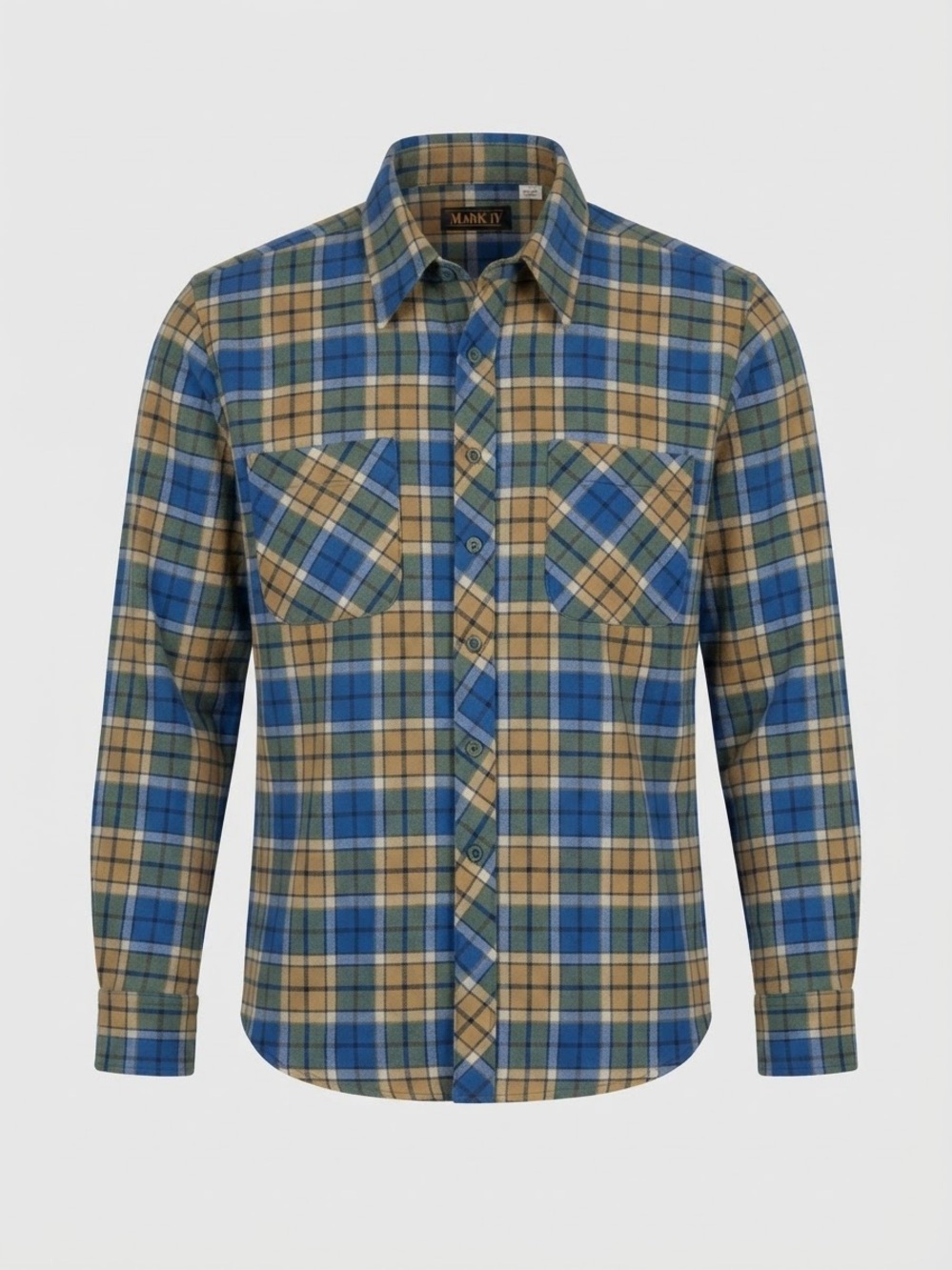 Vintage Mark II Plaid Flannel Button Down Shirt Men's Size L